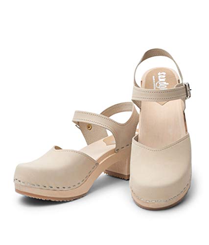 Image of Sandgrens Handmade Swedish Wood Clogs for Women, High Heel Sandal | Victoria