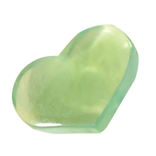 Piedra de fluorita | Piedras de fluorita pulidas en de corazón, piedras de verde, amatista, talladas, piedras preciosas de bolsillo Reiki, roca natural
