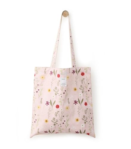 Floral Cotton Canvas Tote Bag for Women