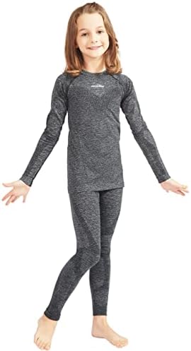 COOLOMG Boys Seamless Base Layer Hockey Underwear Shirt and Leggings Pants Tights Set