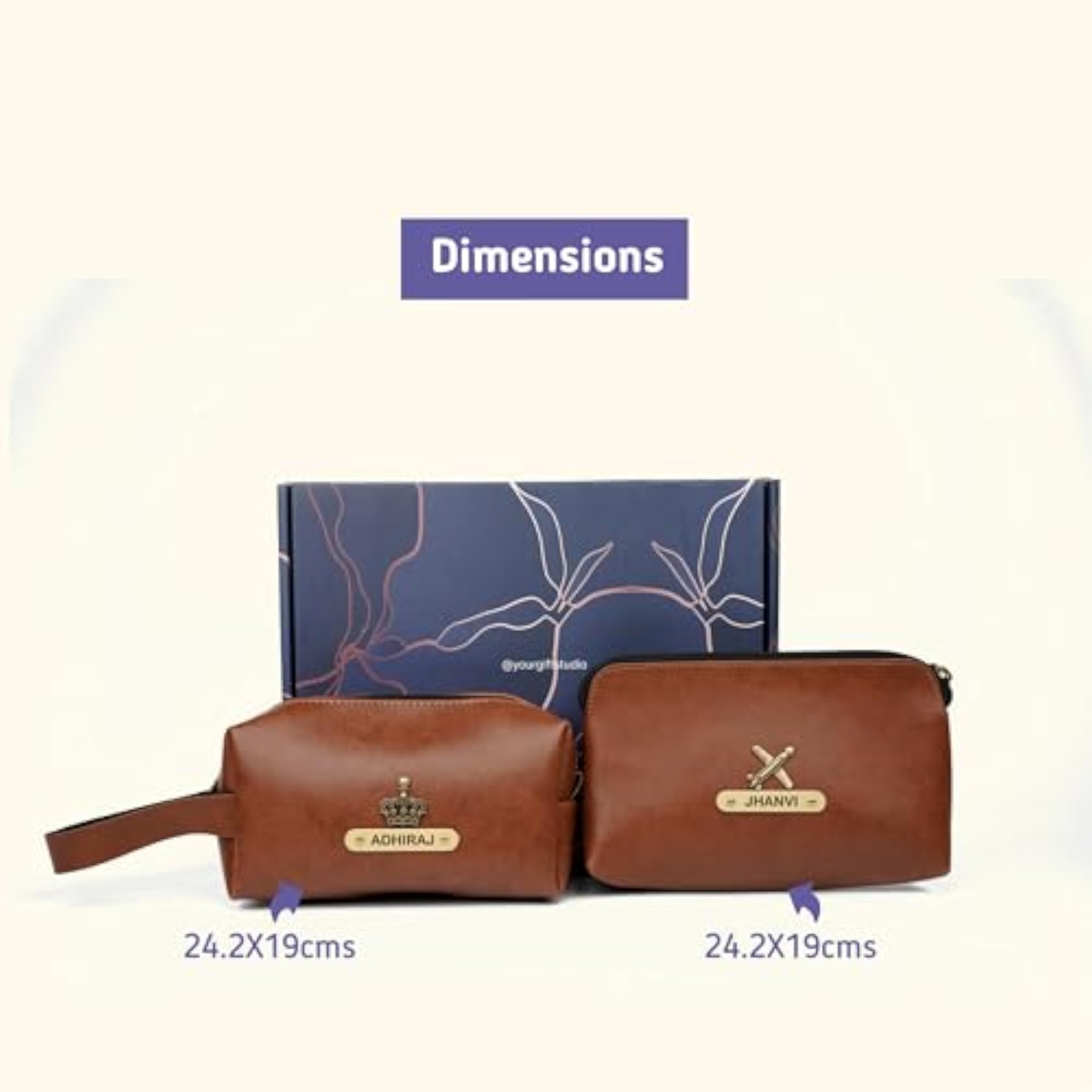 Personalized Name & Charm Toiletry Bag for Men & Women