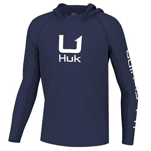 Image of HUK Boys' Icon X Hoodie, Fishing Shirt with Sun Protection for Kids