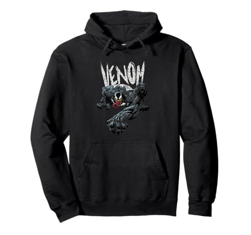 Pullover hoodie Venom Marvel en tissu thermique chaud avec grande poche frontale
