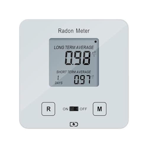 Funny Kitchen Home Radon Detector, Portable Radon Meter, Elifecity Long and Short Term Home Radon Monitor, Battery-Powered, Easy-to-Use, Ensure Your Home's Safety, White, KT-013