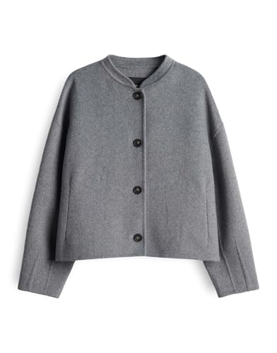 someday Damen Jacke | NOOLIA Loose Blousonjacke aus weichem Wollmix ashy...