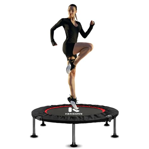 FREEDARE Fitness Trampolin Indoor Ø101cm, Tragfähigkeit 150 kg, Faltbares Mini Trampoline für Erwachsene, Übungs-Rebounder-Trampolin für persönliche Indoor