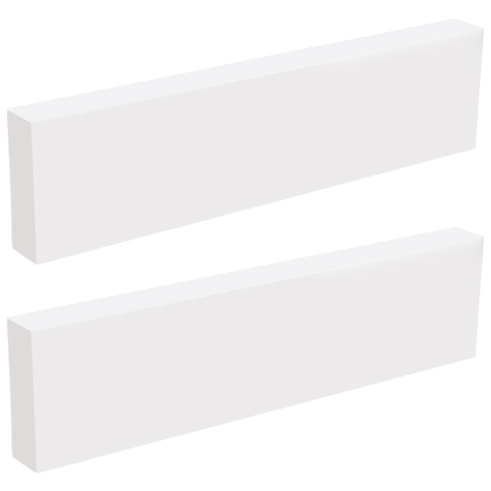 UNICRAFTALE 2 blocchi in HDPE rettangolari in plastica bianca in polietilene, blocchi di plastica solidi, 308 x 78 x 25 mm, per il miglioramento del pavimento, fai da te