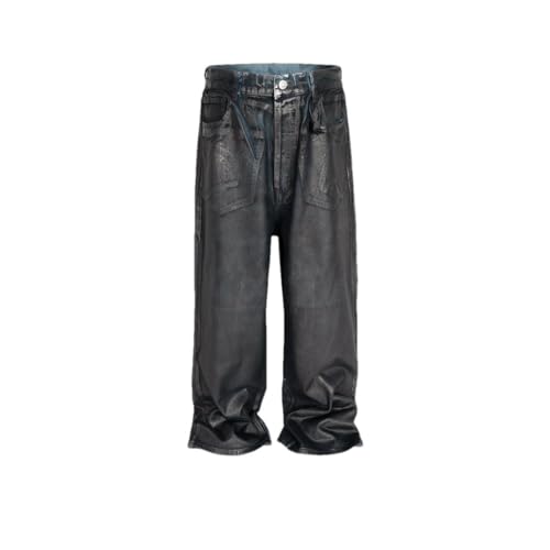 Mens High Street Straight Distressed Washed Denim Jeans