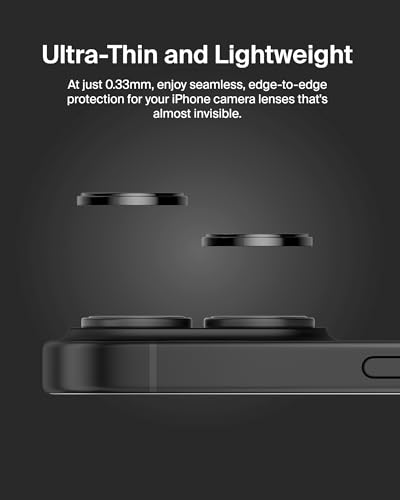 Image of Belkin Camera Lens Protector for Apple iPhone 17 /16 /16 Plus - Case-Compatible Tempered Glass Lens Cover, Apple iPhone Accessories - 2-pack