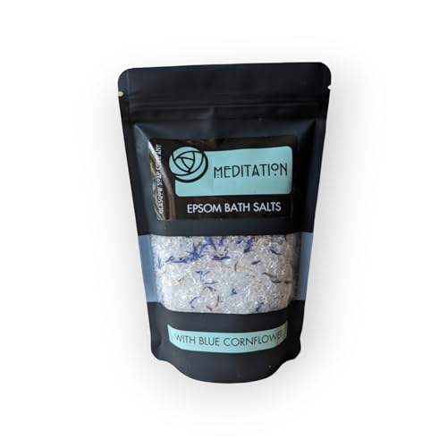 Meditation Epsom Bath Salts, With Blue Cornflower Petals - 250g