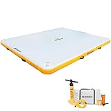 SOLSTICE 10-Person Classic Inflatable Dock, Floating Water Raft Platform, 10ft x 10ft - Outdoor Fun for Lake, River, Swimming Pool & Beach, Includes Carry Bag & Repair Kit