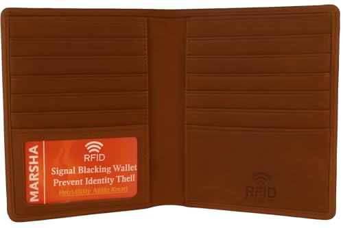 Portefeuille hipster MARSHAL en cuir d'agneau avec blocage RFID pour voyager