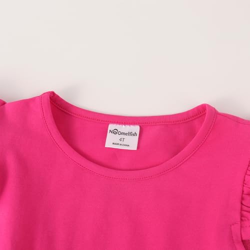 Noomelfish Girls Short Sleeve Layered Tulle Tutu Dress Ruffle Tiered Summer Princess Party Sundress (2-8 Years)3