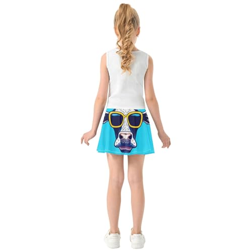 Tennis Skirts for Kids Cool Cows Sky Blue Girls' Shorts Athletic Skorts Summer Butterfly Skirt 4t4