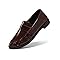 Coutgo Mocassins Penny para mulheres, confortáveis, sem cadarço, salto dobrável, bico fechado, elegante, casual para trabalho, Chocolate, 38