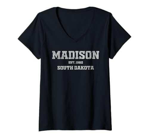 Womens Madison South Dakota V-Neck T-Shirt