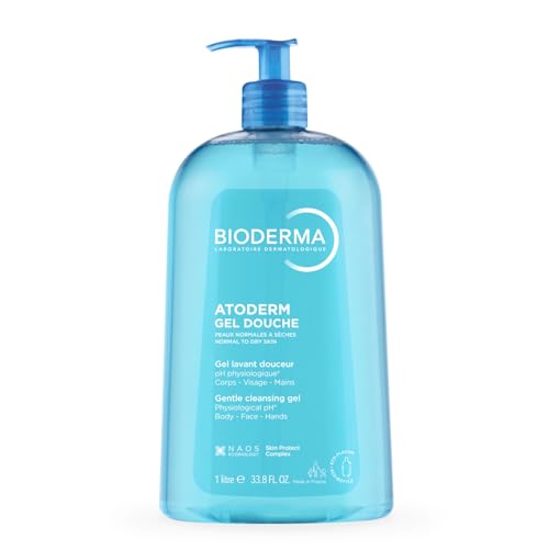 BIODERMA Atoderm Gel Doccia senza Sapone - Detergente Delicato per Pelli da Normali a Secche - Prescritto da Dermatologi - Flacone a Pompa da 1 Litro