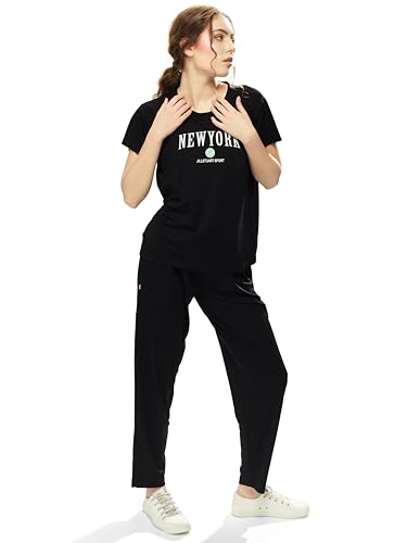 Image of WEET Printed Round Neck Half sleeves Co-ord set Tracksuit For Women