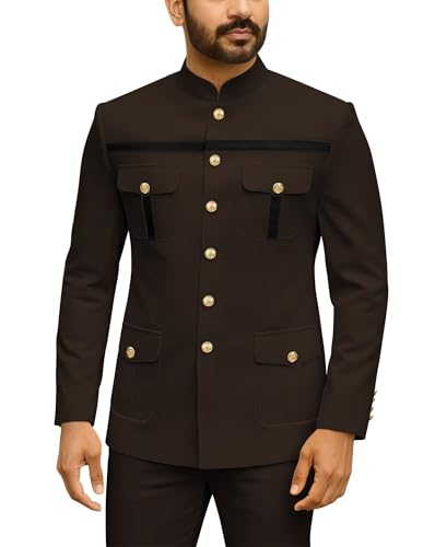 TUXBURNTXZ Coffee African Suits for Men 2 Piece Regular Fit