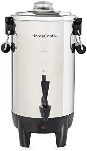 Homecraft Quick-Brewing 1000-Watt Automatic 30-Cup Coffee Urn - Stainless Steel