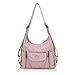 Angel Kiss Tasche Damen Handtasche Umhängetaschen Schultertasche Ultra Soft Washed Lederhandtasche Elegante Damenhandtasche Henkeltaschen mit vielen fächern (Rosa)
