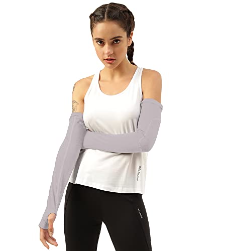 Image of Freecultr Women Breathable Bamboo Cotton Antibacterial Arm Sleeves with Built-in Gloves | Soft, Sweat-Wicking & Skin-Friendly