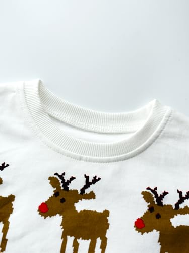 Image of HILEELANG Toddler Boy Sweatshirts Crewneck Long Sleeve Pullover Cotton Graphic Christmas Clothing