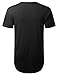 URBANCREWS Mens Hipster Hip Hop Cotton Elong Crewneck T-Shirt Black Medium