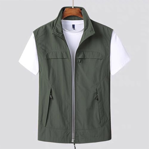 Mens Vest Lightweight Summer Casual Travel Hiking Outdoor Utility Work Plus Size Sleeveless Zip up Vest with Pockets2