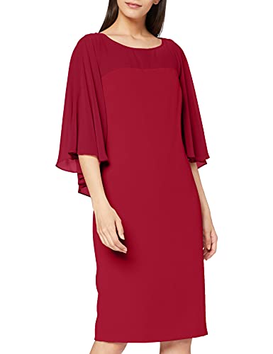 Gina Bacconi Vestido de crepé y Gasa para Mujer cóctel, Damson, 48