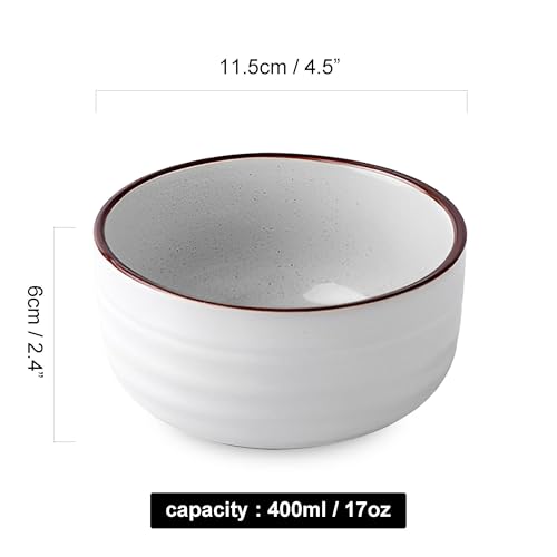 Keramik Müslischalen Set, 400 ml Frühstücks- und Suppenschalen, mikrowellengeeignet