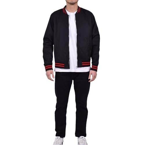 RIFLESSI Men's Slim Fit Lightweight Casual Varsity Bomber Jacket