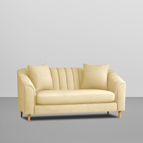 Image of Doraldo 2 Seater Sofa Set for Living Room (Cream) Premium Fabric Sofa