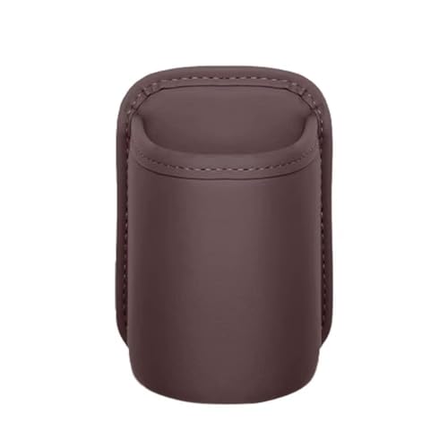 MCHHYL Portavasos para Coche para Citroen C5 Aircross SUV 2018-2024, Organizador Automóvil de Cuero PU con Clip de Fijación Caja de Almacenamiento Multifuncional,Brown