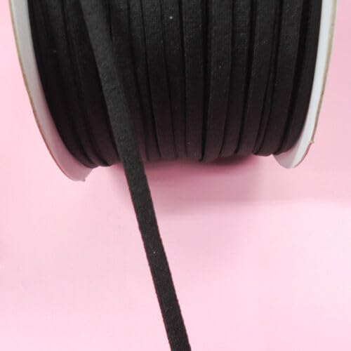 20 Yards Flat and Soft Elastic for Ear Loop 5mm Wide Black Fabric