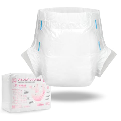 Littleforbig Adjustable Tapes Adult Diaper 10 Pieces - ABDry Ultra Absorbent Diapers 6500 mL White (Medium 28
