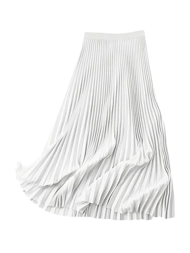 SOLY HUX Women's High Waisted Flowy Pleated Maxi Skirt Swing A Line Long Skirts