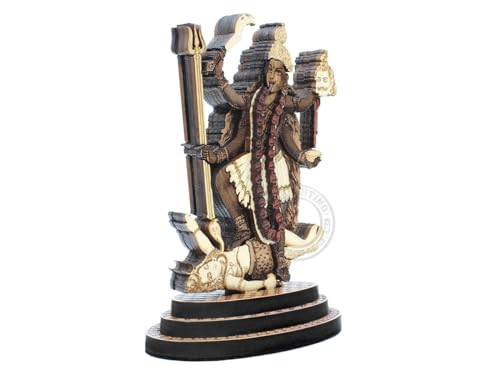 Estatua de Madera Maa Kaali tallada 4 pulgadas miniatura 3