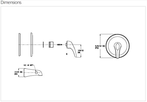 Pfister R890100 Pfirst Series 1-Handle Tub Only Trim, Polished Chrome #TOP1