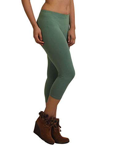 Image of Frenchtrendz Women's Cotton Spandex Stretchable Mid Rise Slim Fit Legging Capris (XS-4XL)