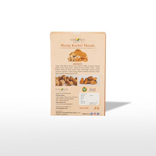 Image of Sunrise Impex Heeng Kachri Masala for Cooking - 100g | 100% Natural, No Chemicals, No Preservatives | Ideal for Indian Recipes | Premium Asafoetida & Spices Blend
