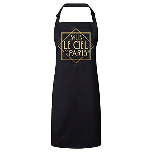 Tablier Cuisine Premium Noir contre les taches de graisse sur vos vêtements