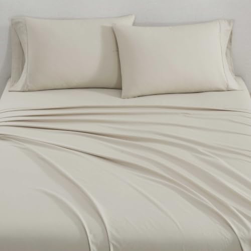 Image of Martha Stewart - Cotton Percale King Sheet Set with Pillowcases