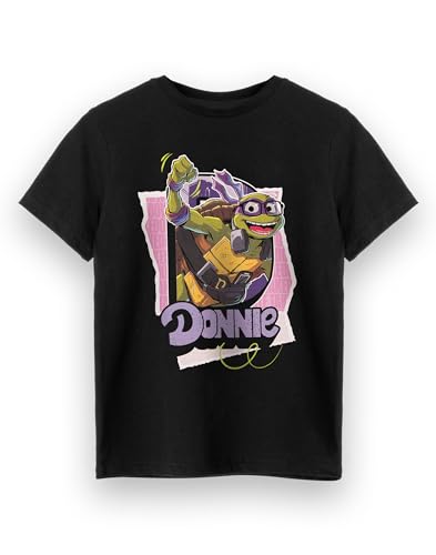 Teenage Mutant Ninja Turtles Boys T-Shirt | Kids Short Sleeve Graphic Tee in Black | Alt Art Character Apparel Top TMNT