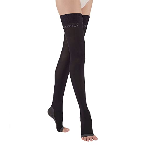 COMPRESSIONE GRADUATA - Trasforma le tue notti con le solidea calze autoreggenti a compressione graduata 12/15 mm/Hg. Progettate per un sonno notturno confortevole