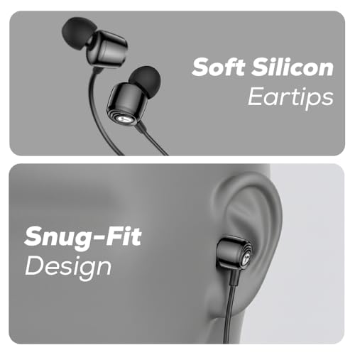 Image of Toreto Tunz Pro Wired in Ear Headphones with in-line Microphone for Best Calling Experience, 13mm Driver for Cinematic Audio Enhanced Bass, Magnetic Earbuds,Soft Silicon,Snug-fit Design for Comfort