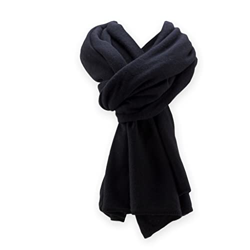 Jet&Bo 100% Pure Cashmere Travel Wrap, Shawl, Scarf & Blanket Black, Storage Bag + Gift Box3