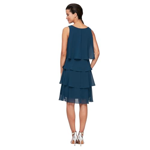 Image of S.L. Fashions Womens Tiered Cocktail Party Dress, Wedding Guest Gown (Petite and Regular Sizes)