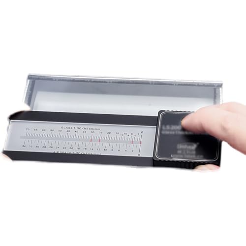 Cyfrowy miernik grubości szkła, dwuwarstwowy przyrząd pomiarowy, maksymalna grubość 70 mm, warstwa pośrednia powietrza 34 mm, dokładność ± 0,5 mm do różnych zastosowań szklanych