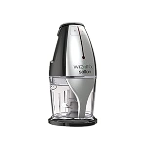 Salton WizNMix All-in-One Food Processor, Chopper & Blender for Mixing, Purees, Whipping, 750 ml Capacity, Black (FP2102BK)